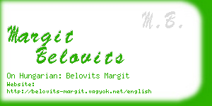 margit belovits business card